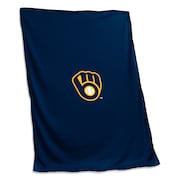 LOGO BRANDS Milwaukee Brewers Sweatshirt Blanket 516-74